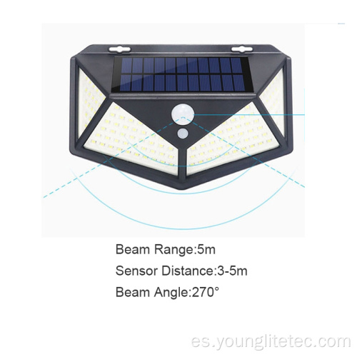 Sensor de movimiento al aire libre con energía solar Luz de jardín solar